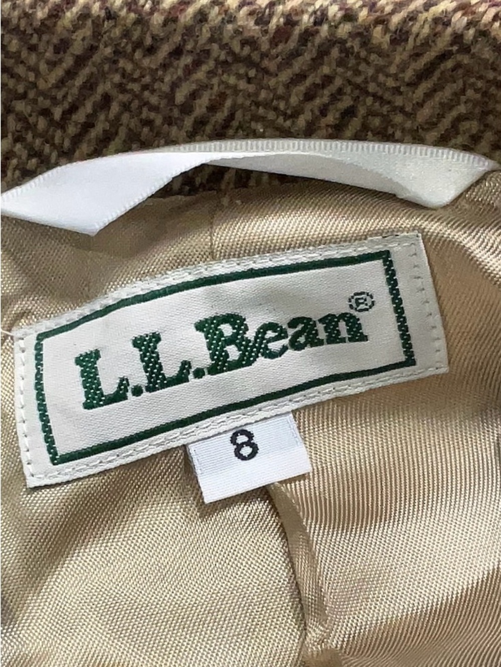 L.L. Bean Brown Herringbone Wool Blend Blazer - Picture 3 of 3